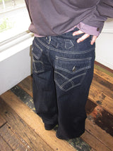 Celes Back Adjust Raw Denim Wide Pants
