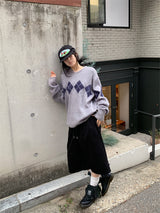 BRUSH ARGYLE KNIT (3C)