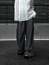 [unisex] ピンタックリベットナイロンパンツ (2color)