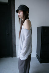 soft slub loose knit top(2colors)