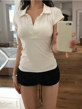 コルセット カラーTシャツ