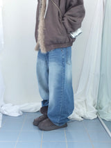 Milkfur high neck suede jumper