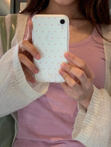 dot phonecase 半透明ドット柄ケース ベビーピンク