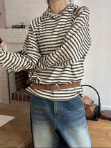 [Unisex]Stripe inner hood long sleeves(3color)
