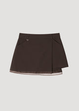 [MADE] オーガンザレイヤードミニスカート (dark brown)