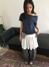 26SS★ [BAONHAUS] ポリーニ シャーリング レイヤード ノースリーブミニワンピース
