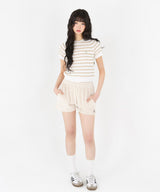 BOUCLE STRIPE RAGLAN HALF KNIT [3color]