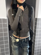リベットフーディジップアップ [Grey]
