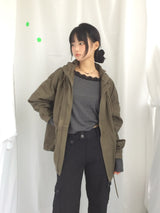 フェミニンフラットネックロングTシャツ