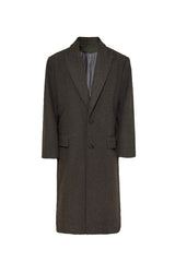 Houndstooth Wool Peak Coat