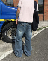 No.1790 vtg washing flare denim PT