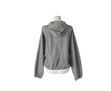 Pita Color Matching Shirring Windbreaker Hood Zip-Up