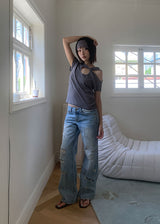TWIST HOLE HALF TEE (4color)