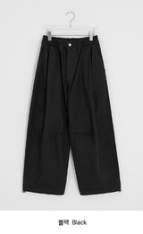 [unisex] ダラスピンタックコットンバンディングワイドパンツ