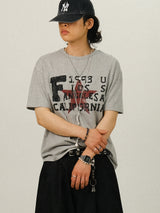 DZ Retro Star Printing Crop 1/2 T