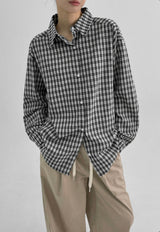 [MADE] Muto Oversized-Fit Checkered Shirt