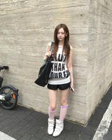 Color lace knee socks
