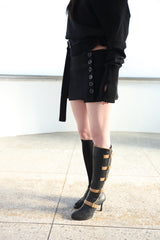 [ID] Classic Button Skort (Black)
