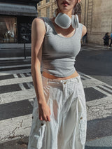 [U-BAISC] Fog solid sleeveless