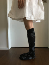Retro Rose Knee Socks (2color)