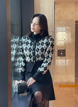 Obel Argyle Puff Knit Cardigan