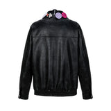 13DE MARZO Badge Leather Jacket
