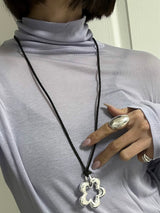 [925silver] Bold pendent suede necklace (2type)