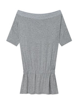 DRAPE BAND OFF-SHOULDER TOP(GREY)