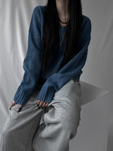 basic V-neck knit (2color)