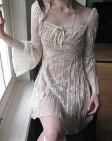 [ nude base ] nostalgia lace antique dress
