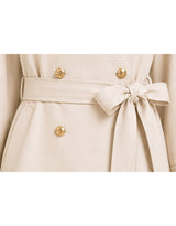 [PRE-FALL] Camille High Neck Ribbon Belted Shawl Trench Short Coat Dusty Pink