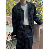 [SET UP가능] Stripe trucker denim jacket