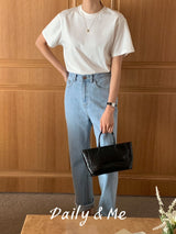 Basic cotton round T-shirt(3color)