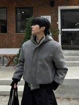 Haron woolfaka hooded padded jacket