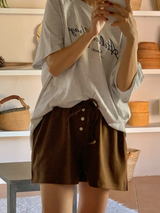 summer button shorts