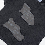 HIERARCHY STUDIOS TYPEWRITER - ウォッシュドブラックスカーオーバーサイズTシャツ