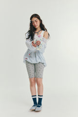 smile leggings grey