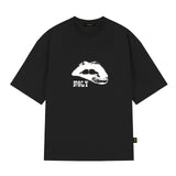 ホーリー ヴィンテージ リップス オーバーフィット 半袖Tシャツ_BLACK
