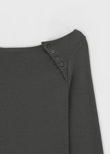 [MADE] Sur Slit Button Long Sleeve Tee