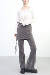 Neck Wrap Skirt Pants Set