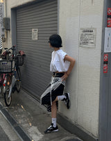 Pad string pintuck oversized fit sleeveless