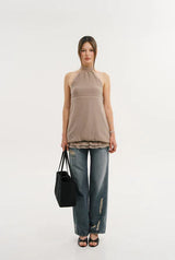 Sheer halter dress
