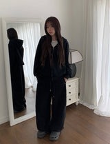 ボンヌルーズフィットフードジップアップ
