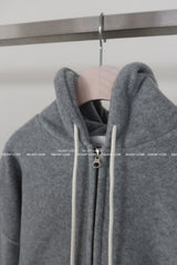pleasantly thick fleece hooded zip-up jacket