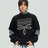 western stitch sweater black
