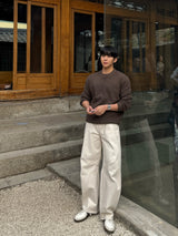 Mild pintuck wide pants