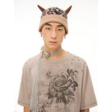 ニットノイジーホットダイヤモンドフローラル半袖Tシャツ