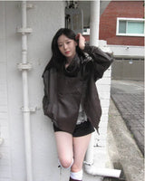 [ autumn basic ] fits snap & buckle over leather jacket