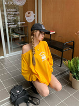 ボクシールーズフィットオフショルダースウェットシャツ