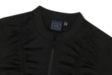 SHIRRING COTTON ZIP UP